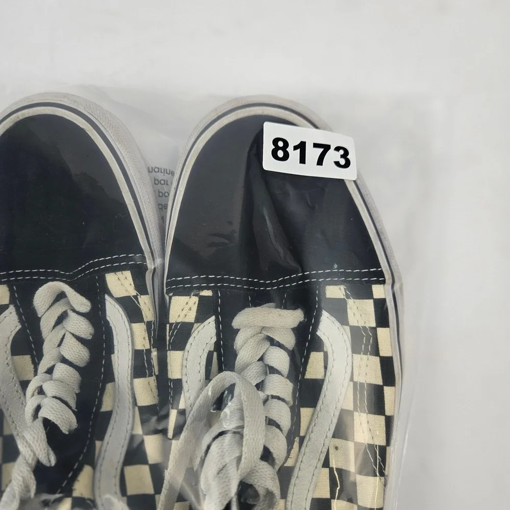 Vans Old Skool Sneakers Mens 8 Womens 9.5 Black White Good Checkerboard Suede